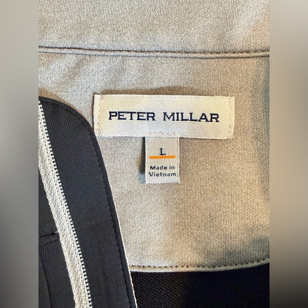 Peter Millar Crown Sport 1/4 Zip Pullover Black Large Performance - Picture 2 of 11